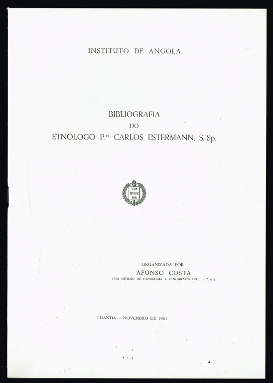 BIBLIOGRAFIA DO ETNLOGO Pre. CARLOS ESTERMANN, S. Sp.
